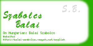 szabolcs balai business card